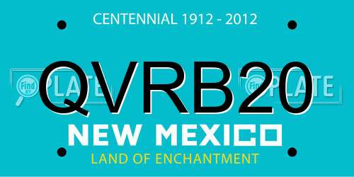 QVRB20 New Mexico License Plate