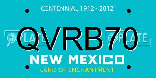 QVRB70 New Mexico License Plate