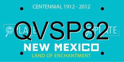 QVSP82 New Mexico License Plate