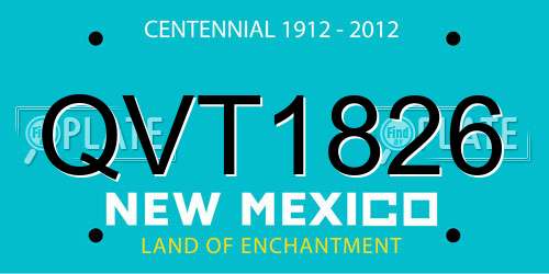 QVT1826 New Mexico License Plate