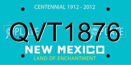 QVT1876 New Mexico License Plate
