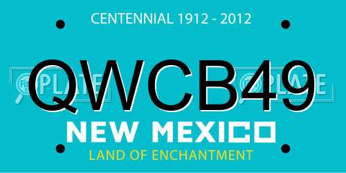 QWCB49 New Mexico License Plate