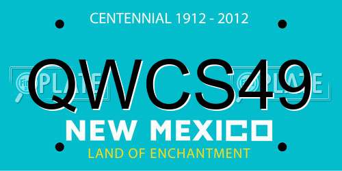QWCS49 New Mexico License Plate