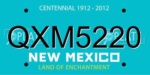 QXM5220 New Mexico License Plate