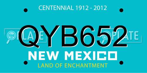 QYB652 New Mexico License Plate