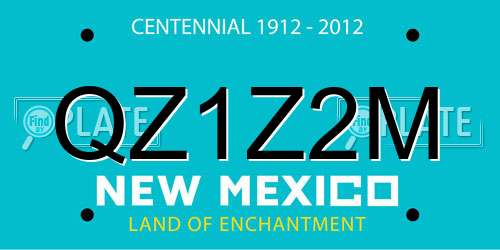 QZ1Z2M New Mexico License Plate