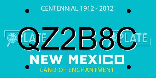 QZ2B8C New Mexico License Plate