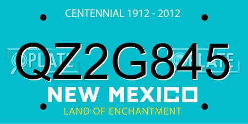 QZ2G845 New Mexico License Plate