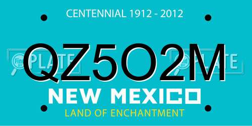 QZ5O2M New Mexico License Plate