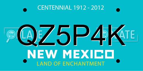 QZ5P4K New Mexico License Plate