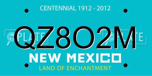 QZ8O2M New Mexico License Plate
