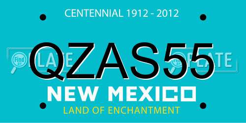 QZAS55 New Mexico License Plate