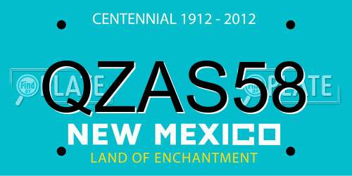 QZAS58 New Mexico License Plate