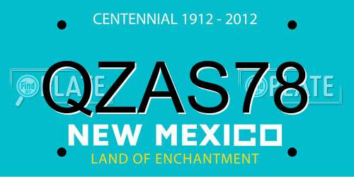 QZAS78 New Mexico License Plate