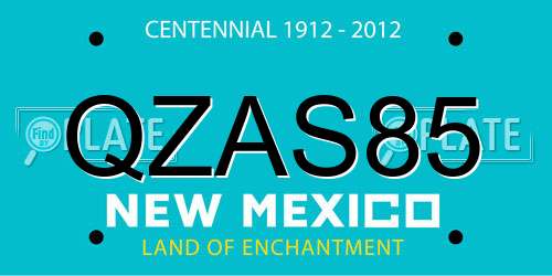 QZAS85 New Mexico License Plate