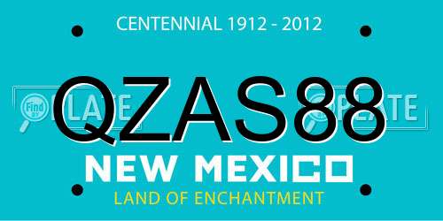 QZAS88 New Mexico License Plate