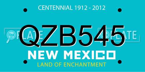QZB545 New Mexico License Plate