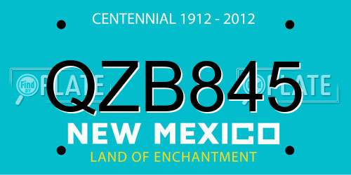 QZB845 New Mexico License Plate