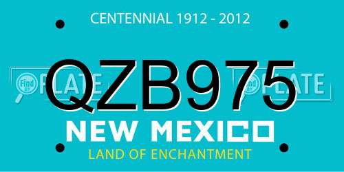 QZB975 New Mexico License Plate
