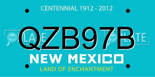QZB97B New Mexico License Plate