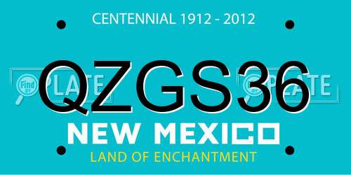 QZGS36 New Mexico License Plate