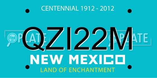 QZI22M New Mexico License Plate
