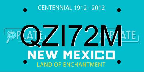 QZI72M New Mexico License Plate