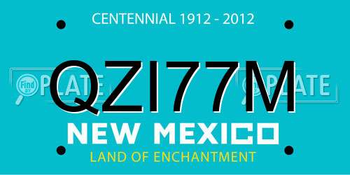 QZI77M New Mexico License Plate