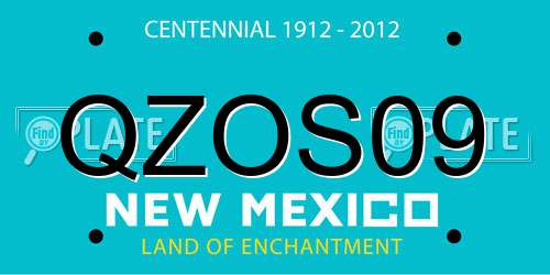 QZOS09 New Mexico License Plate