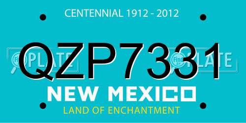 QZP7331 New Mexico License Plate