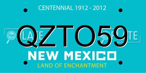 QZTO59 New Mexico License Plate
