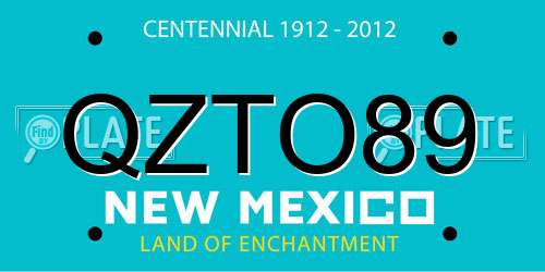 QZTO89 New Mexico License Plate