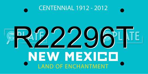 R22296T New Mexico License Plate