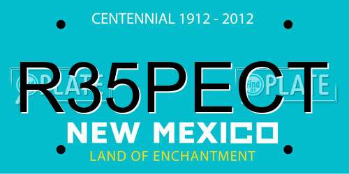 R35PECT New Mexico License Plate