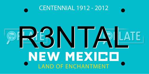 R3NTAL New Mexico License Plate