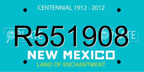 R551908 New Mexico License Plate
