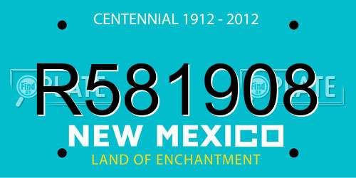 R581908 New Mexico License Plate