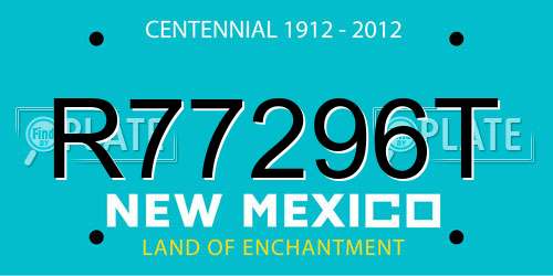 R77296T New Mexico License Plate