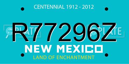 R77296Z New Mexico License Plate