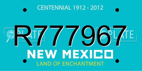 R777967 New Mexico License Plate