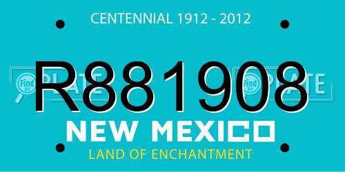 R881908 New Mexico License Plate