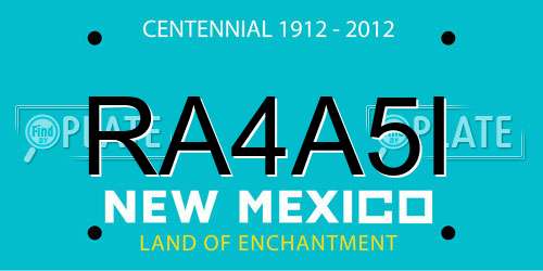 RA4A5I New Mexico License Plate