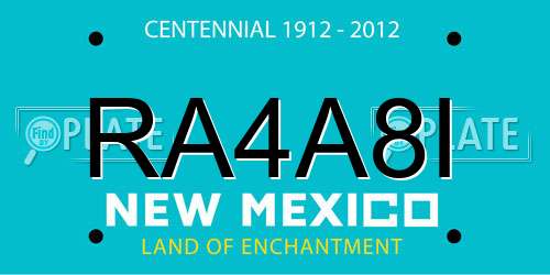 RA4A8I New Mexico License Plate