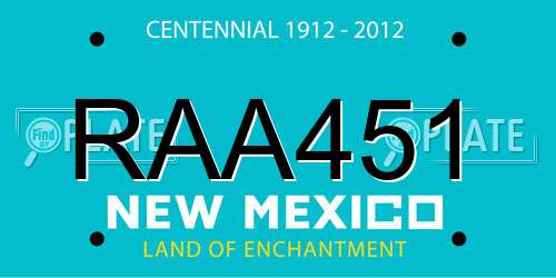 RAA451 New Mexico License Plate