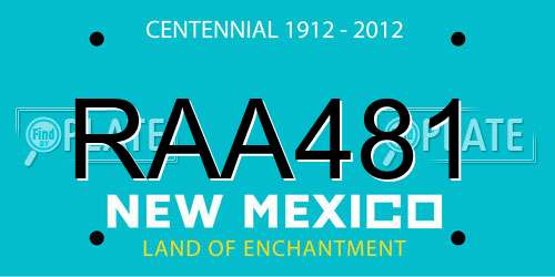 RAA481 New Mexico License Plate