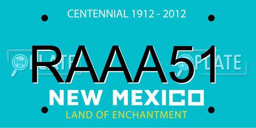 RAAA51 New Mexico License Plate