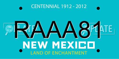 RAAA81 New Mexico License Plate