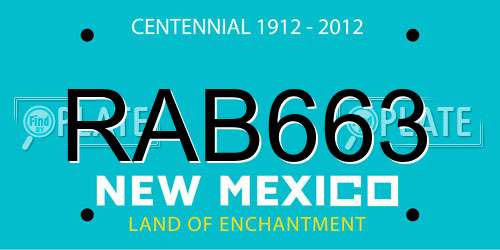 RAB663 New Mexico License Plate