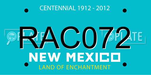 RAC072 New Mexico License Plate