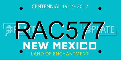 RAC577 New Mexico License Plate